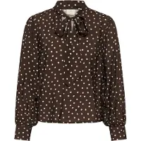 Kaffe Blusa 'KADotte' chocolate / branco