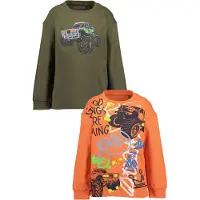 Blue Seven Camisola oliveira / laranja néon / laranja escuro / preto