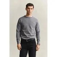 Gant para homem. 8030761 Suéter de gola redonda cinza (M), Casual, Algodão