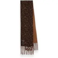Essentiel Antwerp para mulher. KATTERN Cachecol Dupla Face Kattern marrom (OSFA), Animal print, Lã, Clássico