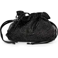 Liu Jo para mulher. AF6099-T767A Bolsa pequena Riccy com pedraria preta (OSFA), Preto, Casual, Sapatos de Festa, Poliéster