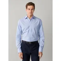 Hackett London para homem. HM3010850 Camisa City Shadow Stripe azul médio (XXL), Algodão, Clássico, Manga comprida, Marinho