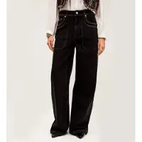 Ba&sh para mulher. 1H25NOEL Jeans Noel preto (36), Casual, Algodão, Denim