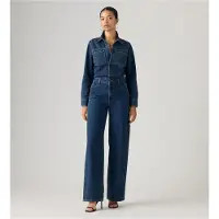 Levi's para mulher. 0088J-0000 Macacão heritage azul médio (L), Casual, Algodão, Denim, Manga comprida