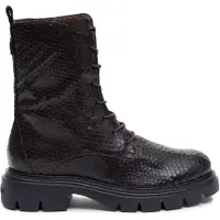 Wonders para mulher. A-4313_5714_9332 Botas de Couro Bones 13 Marrom (40), Plano, 1 a 3cm, Cordão, Casual