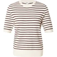 s.Oliver Pullover castanho escuro / branco lã