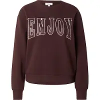 s.Oliver Sweatshirt castanho escuro / branco