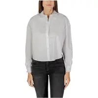 Armani Exchange para mulher. XW001180AF12812U0002 Camisa de manga comprida branca (S), Branco, Casual, Algodão
