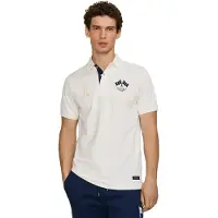 Hackett London para homem. HM5600229 Polo Flag branco quebrado (M), Casual, Algodão, Manga curta