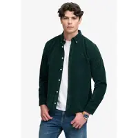 Superdry para homem. M4011044A Camisa Classic Needle verde (L), Casual, Algodão, Manga comprida