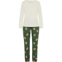 LASCANA Pijama cappuccino / verde escuro / vermelho / branco