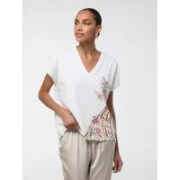 Lola Casademunt Blusa castanho escuro / laranja / cor-de-rosa / branco