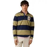Hackett London para homem. HM5700028 Polo rugby Harry Rby marinho (L), Casual, Algodão, Manga comprida