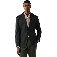 Hackett London para homem. HM4400223 Blazer Performance Flanela verde-escuro (40/32), Casual, Lã, Clássico