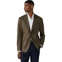Hackett London para homem. HM4400213 Jaqueta Cash Tattersall verde-acastanhado (48/32), Casual, Lã, Clássico