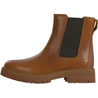 Timberland para mulher. TB0A2KK2EM41 Botins Chelsea de pele Britton Drive castanhos (38.5 W), Couro, Marrom, Plano, Nenhum, Casual