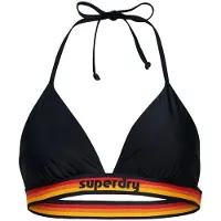 Superdry para mulher. W3010359A Top de biquíni triangular com logótipo vintage azul-marinho (XL), Beachwear, Polister Reciclado, Sustentável