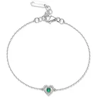Brosway Pulseira de coração de prata com zircônias Life green Fancy FLG126