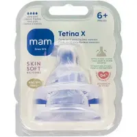 Mam SkinSoft Teat per Thick Liquids +6 Months 2 Units