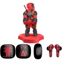 Exquisite Gaming Mini Suporte Holdems & Fones De Ouvido Sem Fio Com Adaptadores Tws Buds Pro Deadpool Marvel 10 Cm