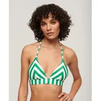 Superdry para mulher. W3010395A Top de biquíni triangular com riscas verdes (XL), Beachwear, Polister Reciclado, Sustentável