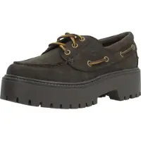 Timberland para mulher. TB0A2GVFW071 Náuticos com plataforma Stone Street marrom escuro (39 W), Couro, 3 a 5cm, Cordão, Casual
