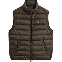 Gant para homem. 7006637 Colete de penas leve castanho (XL), Marrom, Casual, Polister Reciclado