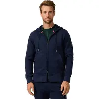 Hackett para homem. HM5800158 moletom com capuz e zíper completo com logo luxe marinho (XXL), Casual, Algodão