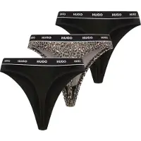 HUGO Tanga nude / cinzento escuro / preto / branco