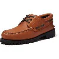 Timberland para homem. TB0A2PDQAJW1 Náuticos de couro Authentic castanho (44.5 W), Marrom, Plano, Cordão, Casual, Clássico