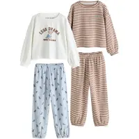 Next Pijama creme / azul céu / castanho / branco
