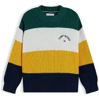 Tommy Hilfiger Pullover marinho / mostarda / esmeralda / branco