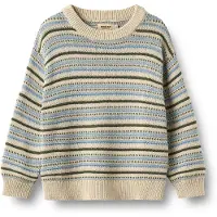 Wheat Pullover 'Harlow' bege / azul claro / limão / verde escuro