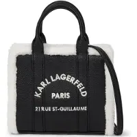 Karl Lagerfeld Malas de tiracolo 'Rue St-Guillaume' preto / branco lã