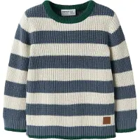Name it Pullover 'NMMNEREUS' navy / verde relva / branco natural
