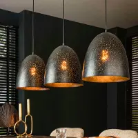 Zijlstra Candeeiro suspenso Kosmos, preto, metal, 3 lâmpadas, E27, 120 cm
