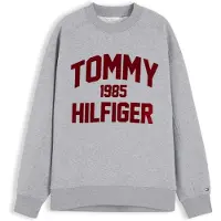 Tommy Hilfiger Sweatshirt 'Varsity' cinzento / vermelho vinho