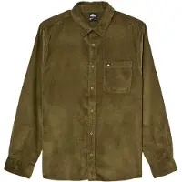 Quiksilver - Camisas - Smoke Trail Cord Shirt Grape Leaf para Homem - Tamanho M - Caqui
