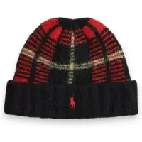 Ralph Lauren para homem. 449P20228001 Boné de quadros vermelho (OSFA), Lã, Clássico