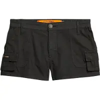 Superdry para mulher. W7110406A Calções cargo Vintage Utility em preto lavado (L), Casual, Algodão