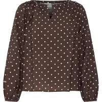 Ichi Blusa 'FORANA' castanho / branco