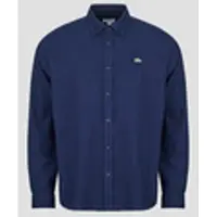Lacoste Camisas mangas comprida Chemise en flanelle de coton regular fit homens - Marinho - FR 44