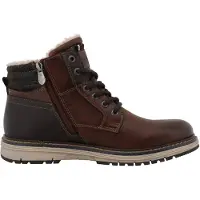 Tom Tailor Botas com atacadores castanho ferrugento / preto