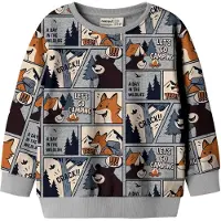 Name it Sweatshirt 'NMMOSWALDY' creme / conhaque / castanho escuro / cinzento
