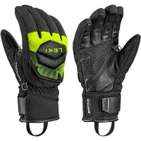 LEKI - Luvas ski criança - WCR Core TR Junior Black/ Neon Yellow para criança - Softshell - Tamanho criança 7 - Preto
