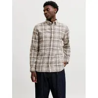Jack & Jones Camisa 'JPRBluharvey' castanho / taupe / branco