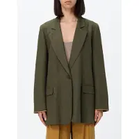 Twinset para mulher. 261TF2020 Blazer de linho verde (42), Casual, Manga comprida