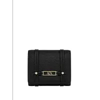 Armani Exchange para mulher. XW002613AF15632UC010 Carteira com acabamento texturizado e logotipo metalizado preto (OSFA), Casual, Poliés