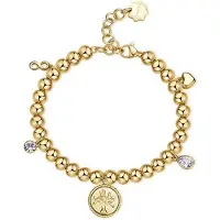 Brosway Pulseira de esfera banhada a ouro com pingente de chakra BHKB160