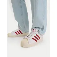 Adidas Sapatilhas baixas 'Superstar II' vermelho sangue / branco